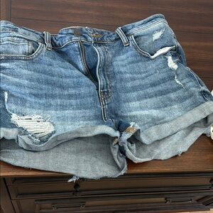 Eunina Blue Distressed Jean Shorts